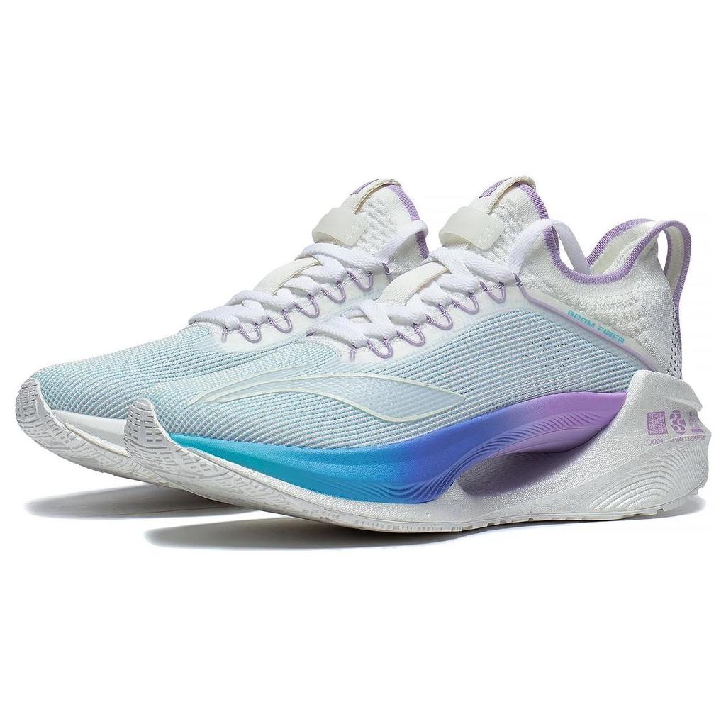LiNing Essential Cushioning Low-Top Running Shoes Women Sneaker White Blue Purple ARRT008-11