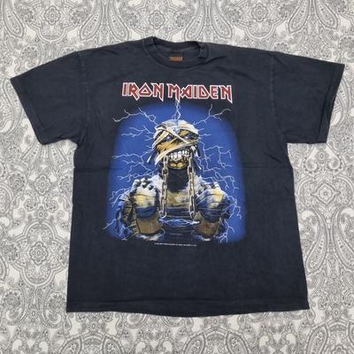 Винтажная футболка Iron Maiden Мужская Женская Футболка Топ World Slavery Tour 1984 Графический Принт