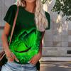 Women Summer T Shirt Butterfly Print Retro Fashion Short Sleeve Tees Casual   Printed  Tops