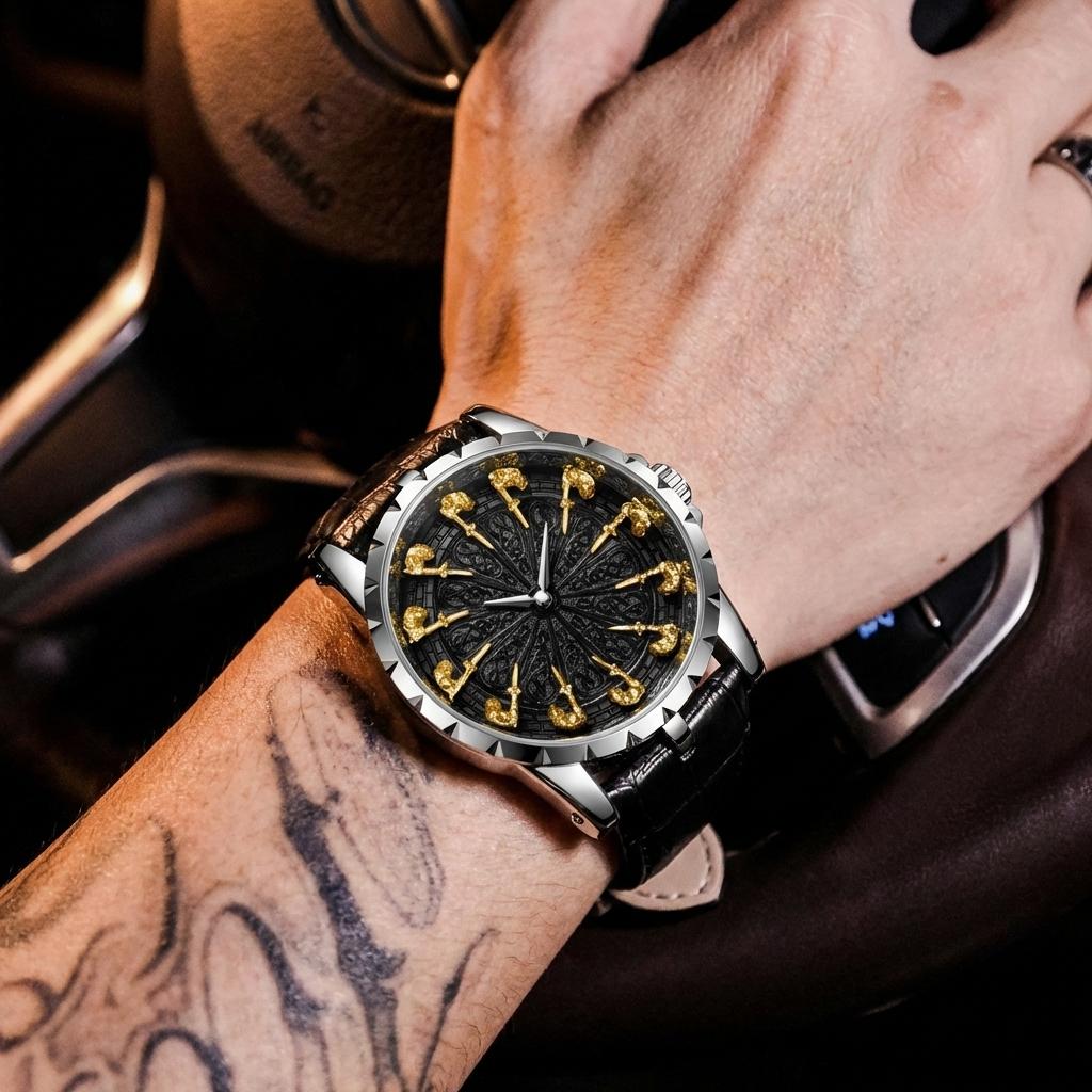 New Fashion Men's Quartz Watch Sports Trendy Men Watch Luxury Man Watch Large dial Watch Men wrist watches