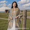Womens Forest Travel Shawl Thick Faux Cashmere Tassel Cape Wrap