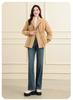 [Double sided down jacket] Autumn and winter fashion splicing jacket solid color waist design down jacket for women
