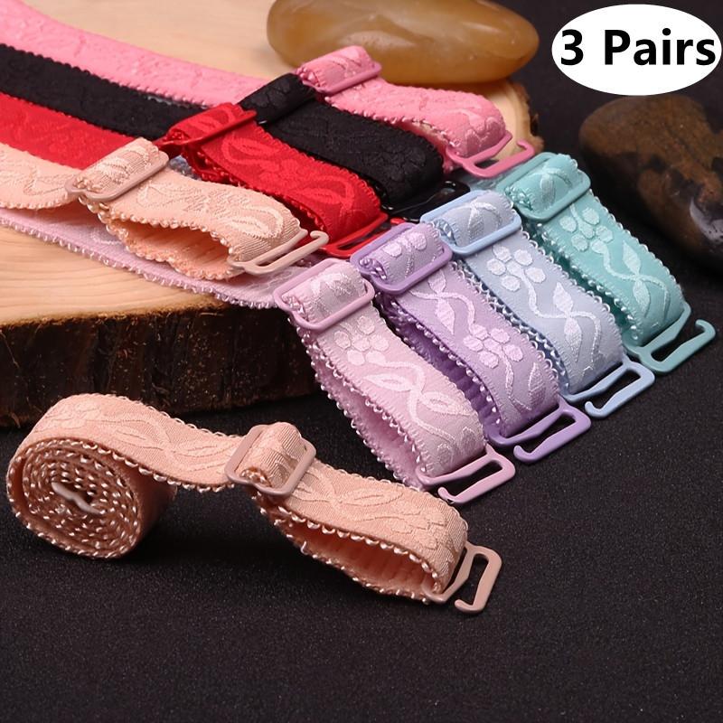 3 пары вышитых бретелей, удлиненные и расширенные эластичные бретели для нижнего белья, аксессуары для женского нижнего белья