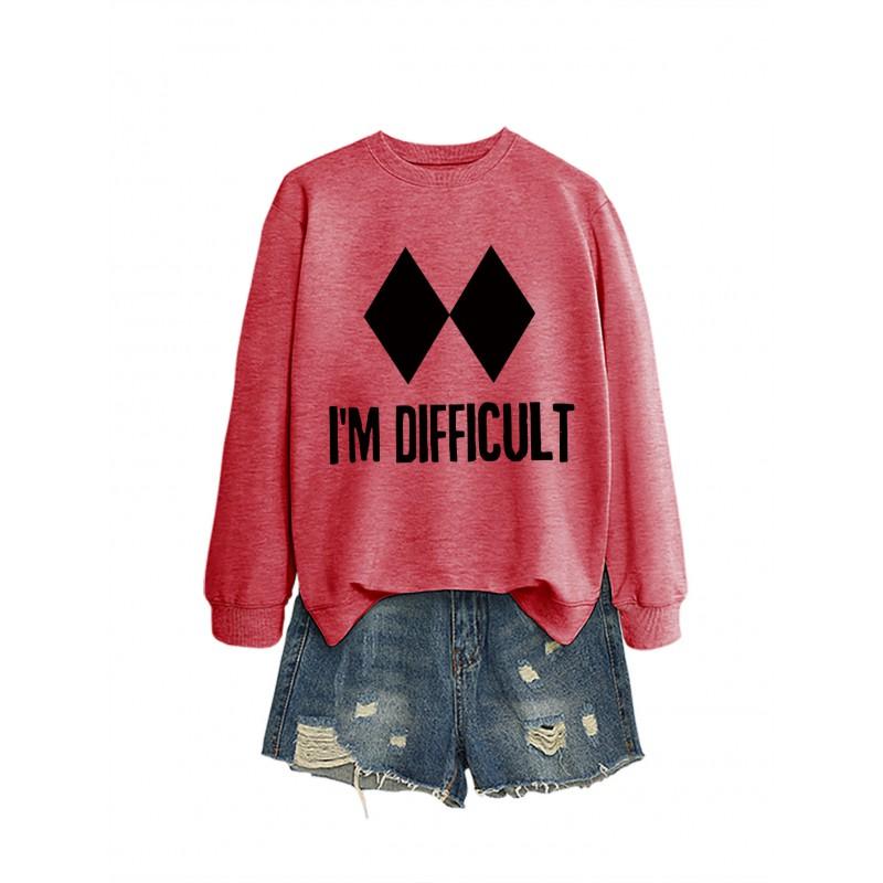 Womens Oversized Loose Fit Hoodie Sweatshirt With Print Design Comfortable Casual Top