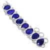 Natural Sapphire(Simulated) Gemstone 925 Sterling Silver Bracelet 7-8" I4P91