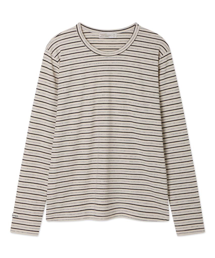 BAKKEN [Women] Soft Multi-Stripe Long Sleeve T-Shirt Bk4341 (3 Colors)