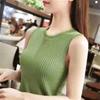 Summer Sleeveless Round Neck Casual Tank Tops Women Fashion Slim Fit Solid Base Pullover Tanks Women Camis Simple Office Lady Vest 26230