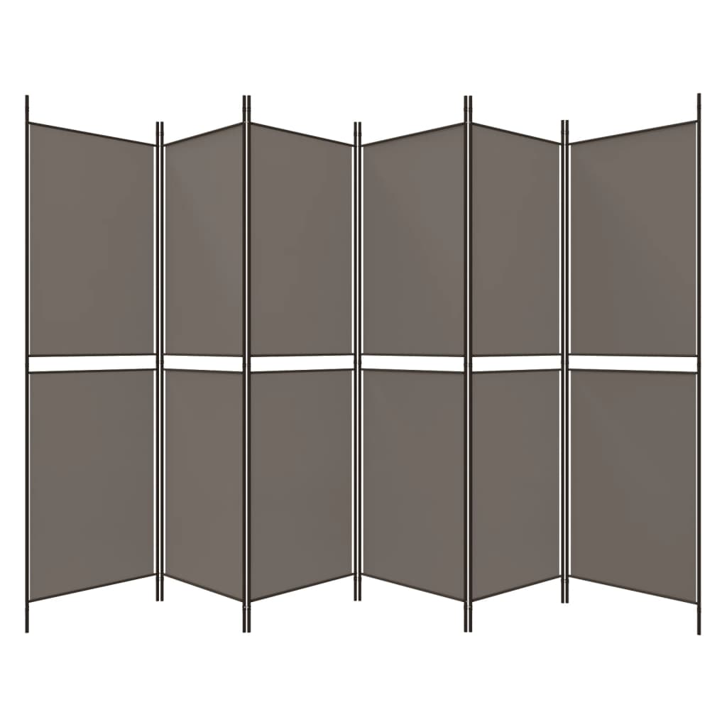 6 Piece Anthracite Folding Screen 300 x 200 cm Fabric