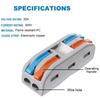 50Pcs Compact Wire Conductor Terminal Blocks Quick Terminal Conductor Lever Wire Connector Electric Cable Quick Wiring Connector 2 In–2 Out
