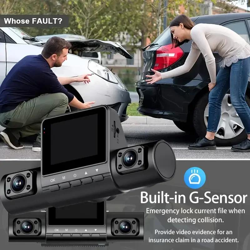 Автомобильный видеорегистратор, 4-канальная камера для вождения в черном ящике FHD 1080P, передняя, левая, правая, задняя, ночное видение, циклическая запись, видеорегистратор для транспортного средства