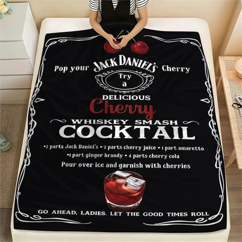 JACK DANIELS whisky printing Flannel Blanket Bedroom Sofa Camping Warm blanket Gifts for family and friends-MJ005