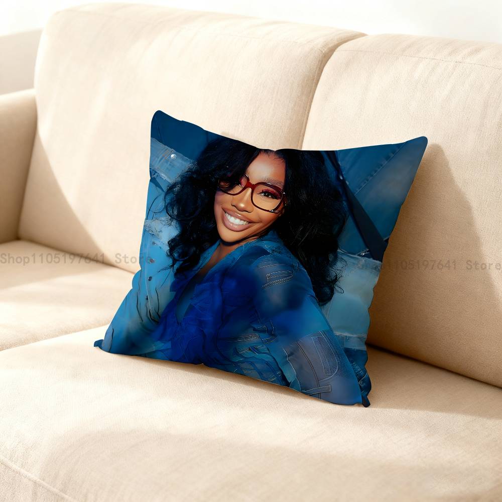 Saturn Singer S-Sza Anime Celebrity Merchandise All-Match Printed Pillow Case Sofa Car Office Room Decoration Protector