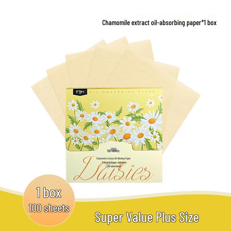 Portable Summer Fresh Facial Oil Blotting Papers with Plant Fragrance - 100 Sheets