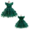 Christmas Girl Green Costume Stage Show Dress Birthday Party Fashion Dresses