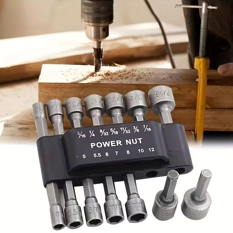 9/14PCS Hexagon Nut Driver Drill Bit Socket Screwdriver Wrench Set Drill Bit Adapter for Electric Screwdriver Handle Tool
