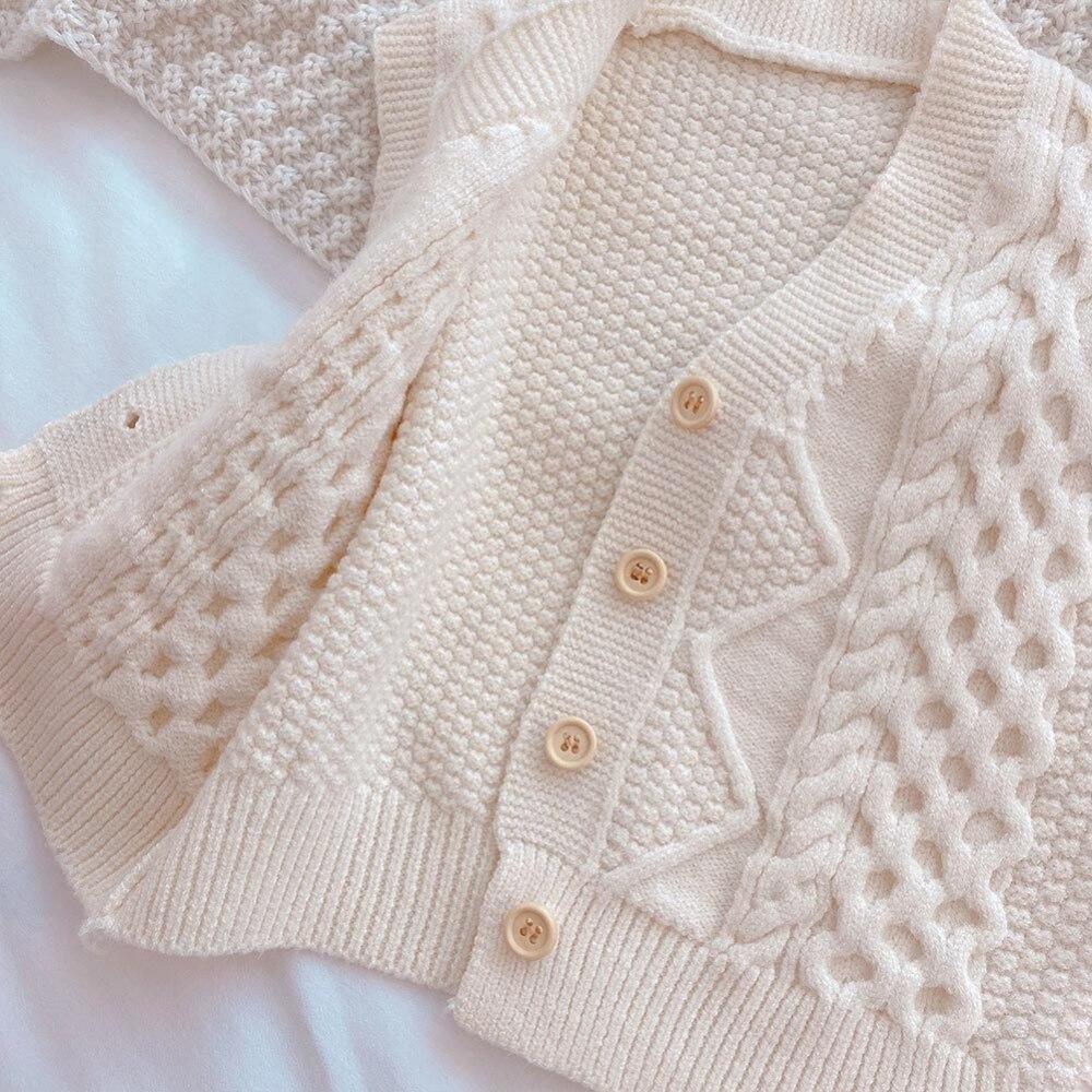 Осенне-зимний свитер для маленьких мальчиков и девочек, жилет, кардиган, вязаный крючком свитер с v-образным вырезом, жилет на пуговицах, повседневная верхняя одежда для малышей, От 0 до 9 лет