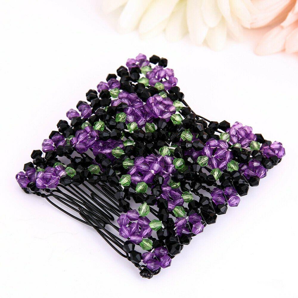 Модные аксессуары для волос Эластичные двойные расчески для волос Гребни для волос Зажимы Эластичные Волшебные Бусины