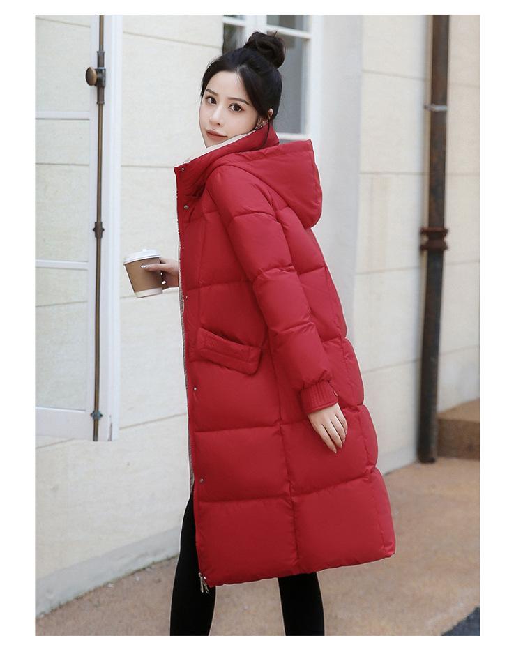 Женская осенне-зимняя однотонная приталенная с капюшоном утолщенная теплая женская куртка средней длины, 5 цветов
