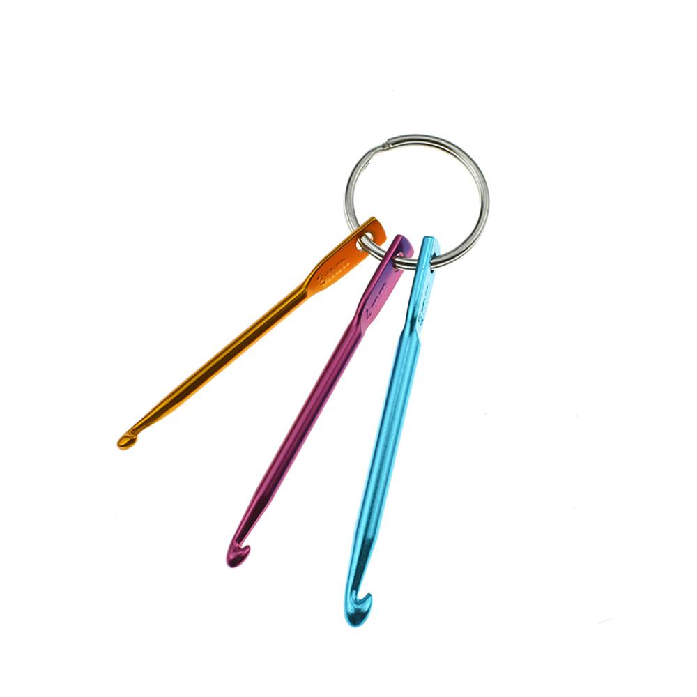 3Sizes/set Mini Crafts Tools DIY Crochet Hooks Aluminum Keychain Knitting Needles
