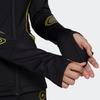 Adidas Стелла Маккартни TP LS CR. Полосатая деталь с логотипом и принтом с капюшоном Женская куртка черная HI6055