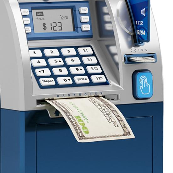 Yousheng Kids ATM Piggy Bank Toy с картой, электронными деньгами, монетами, сберегательной копилкой, обучающим автоматическим банкоматом с паролем, для малышей, мальчиков и девочек, подарок