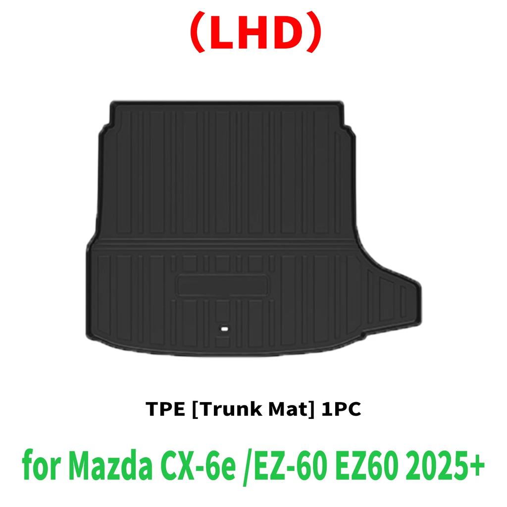 Pour Mazda CX-6e CX6e EZ-60 EZ60 2025 2026 2027 Tapis de sol et de coffre de voiture en TPE de haute qualité, imperméables et faciles à nettoyer