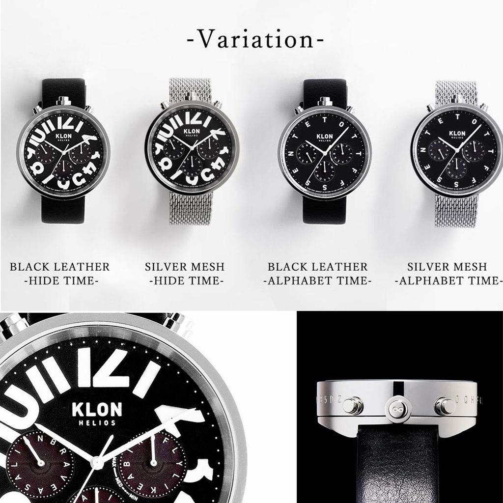 Часы на солнечных батареях, подарок на совершеннолетие, женские и мужские часы Helios на солнечных батареях, хронограф, сетчатый ремень, черный KLON HELIOS SILVER MESH -HIDE TIME- 43 мм