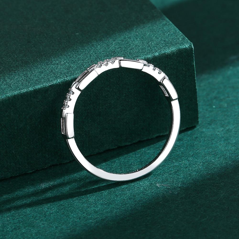 Trend Hollow Out Lock Couple Ring For Women Genuine S925 Silver Diamond Crystal Engagement Valentine's Day Gift Jewelry