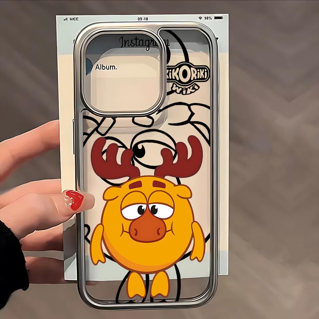 Мультяшный KikoRikis Милый чехол для телефона для IPhone 17 16e 16 15 14 13 12 11 Air Pro Max X XR XSMAX 8 Plus Роскошный прозрачный мягкий задний чехол