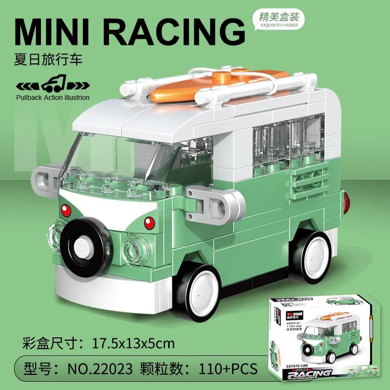 DIY гоночный автомобиль автобус инженерная машина скорая помощь отступить модель строительные блоки кирпичные игрушки для детей мальчики совместимы с