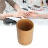 Cylinder Desktop Bamboo Storage Container  Bathroom Toothbrush Cosmetic Brush Organizing