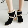 Теплые ботильоны женские из флока Зимние зимние сапоги женские туфли на высоком каблуке bota feminina de inver Обувь botas mujer