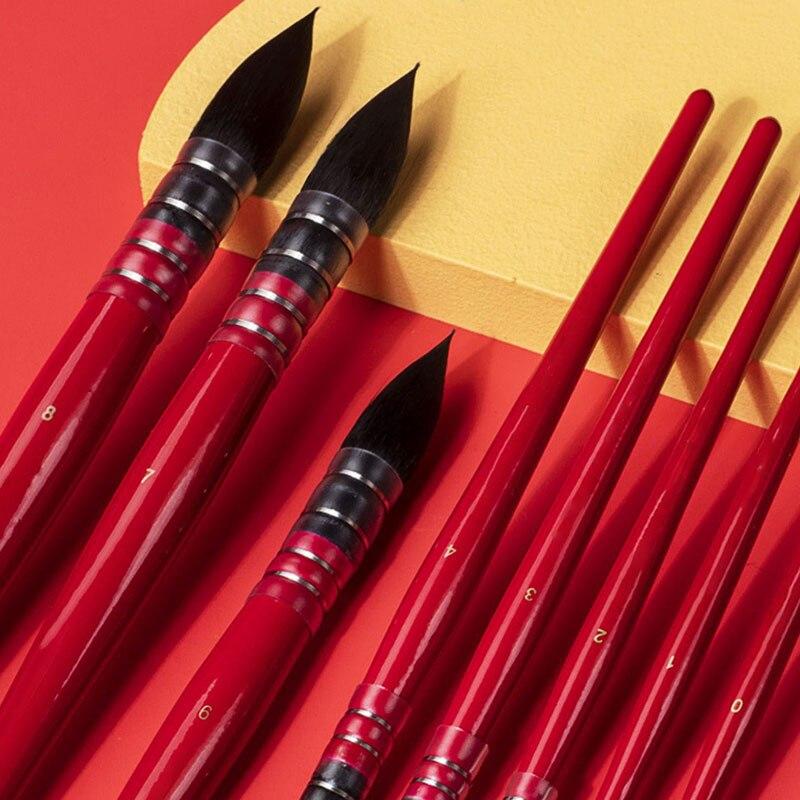 1 Pcs Red Fat Man Watercolor Gouache Brush Professional Art Painting Brush for Drawing High Quality Nylon Hair Artist Supplies