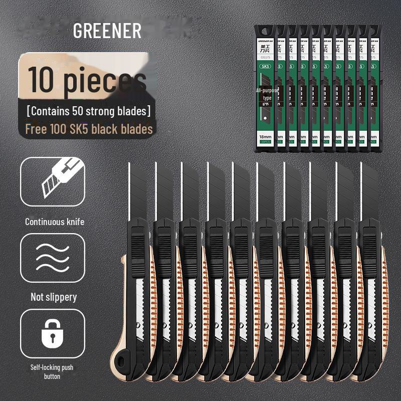 Green Forest Heavy-Duty All-Steel Utility Knife: Industrial-Grade, Thickened, Durable, Large Wallpaper & Paper Cutter