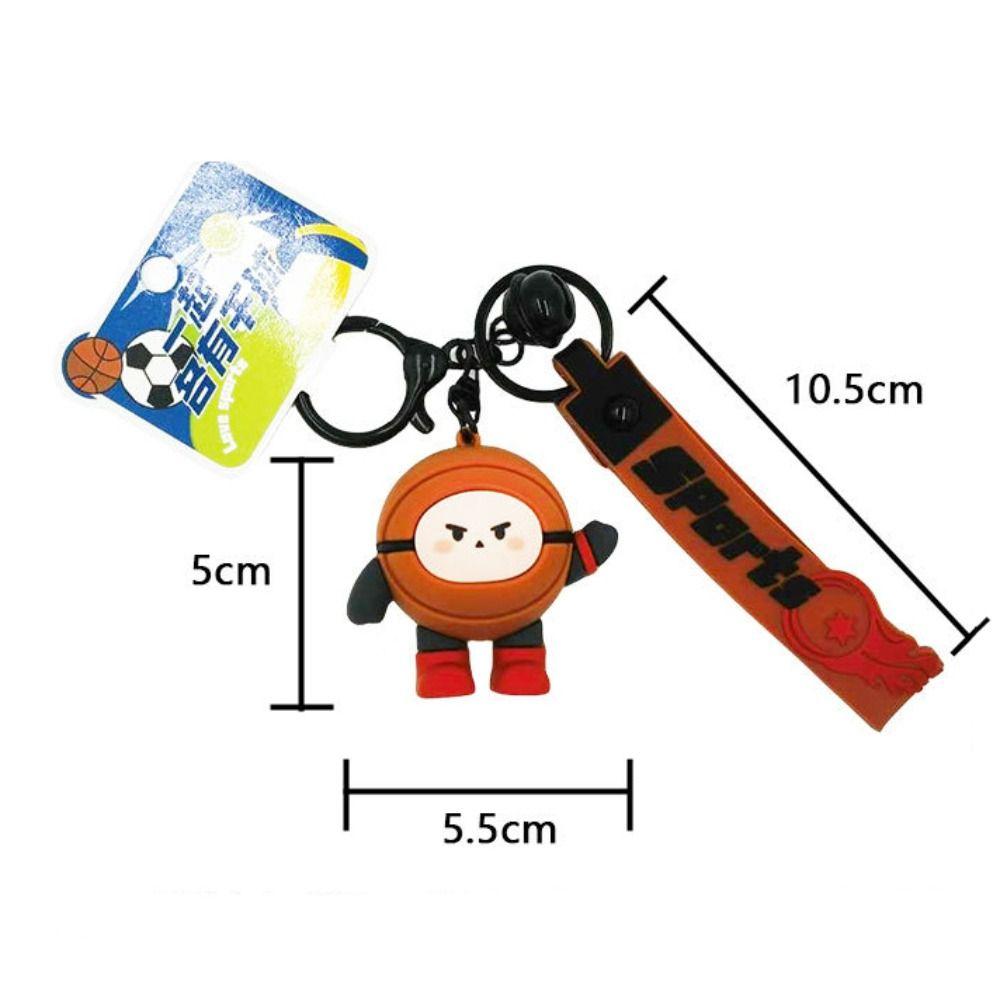 Football Volleyball Tennis Sporting Keyring PVC Volleyball Car Key Pendant  Key Ring Gift