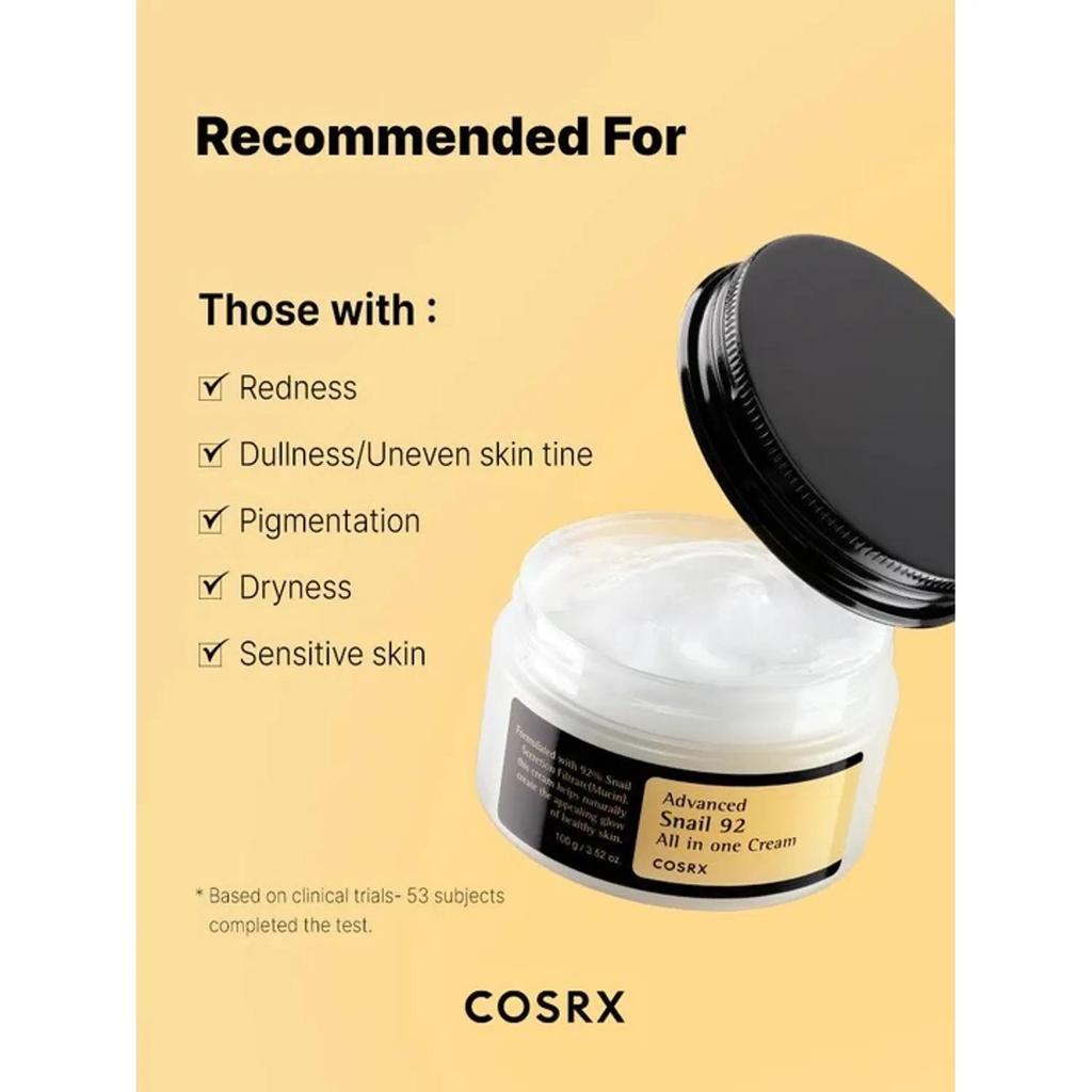 COSRX Advanced Snail 92 All In One Cream 100ml, (2 options)
