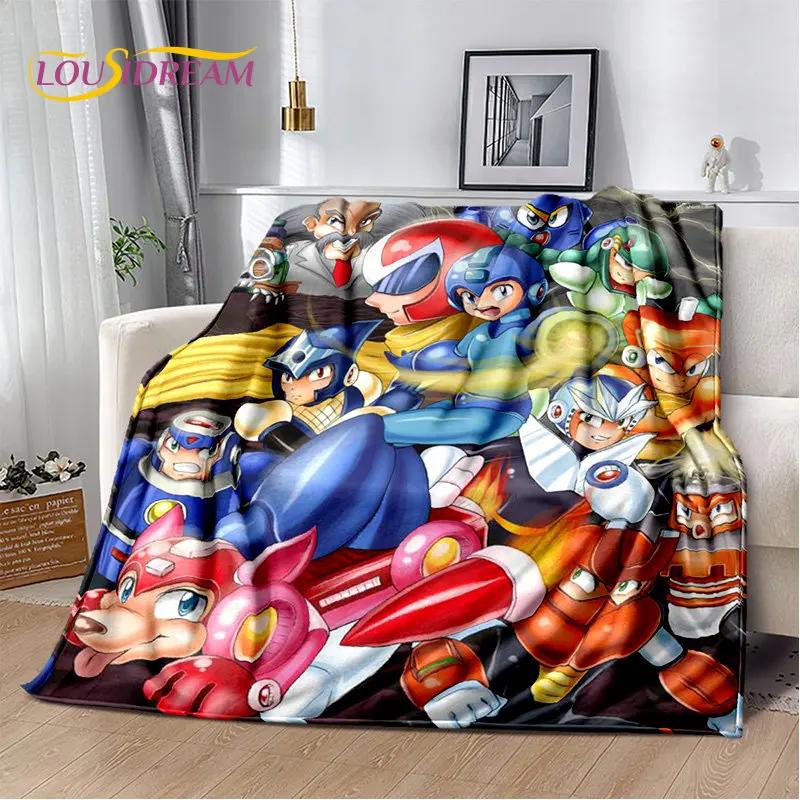 Мягкое плюшевое одеяло с игрой Rockman Megaman, фланелевое одеяло для гостиной, спальни, кровати, дивана, чехол для пикника, детское одеяло