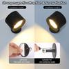 1 Set LED Magnetic Wall Lamp Intelligent 360 Degree Rotation USB Charging 3-Color Temperature Remote Control Long Battery Life Lamp