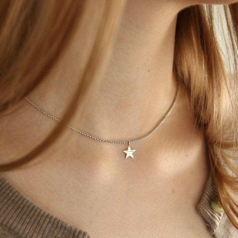 Less is more silver starry star necklace