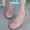 Женские дышащие нескользящие тапочки с резиновой подошвой и галстуком-бабочкой, повседневные кожаные мокасины, размеры 35-43