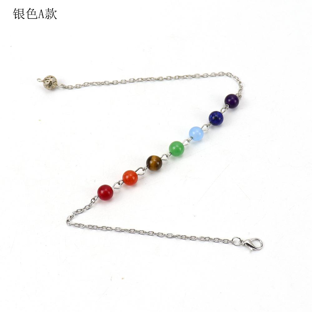 Natural Stone Colorful Beads Pendant Yoga Buddha Bead Necklace Pendulum Pendant N536