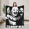 Terrifier 3 Christmas Santa Blanket The Clown Plush Vintage Warm Throw Blankets for Coverlet Spring/Autumn