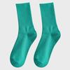 Colorful Women's Medium-Tube Cotton Socks - Trendy Macaron Candy Colors for Spring and Autumn