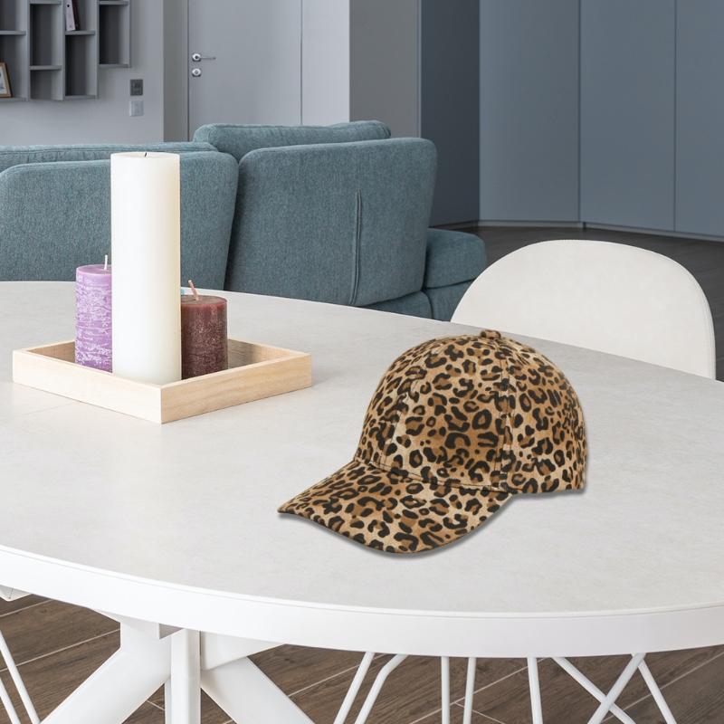 Унисекс облегающая кепка, впитывающая пот, бейсбольная кепка с декоративным леопардовым принтом, полное покрытие, легко сочетающаяся по цвету