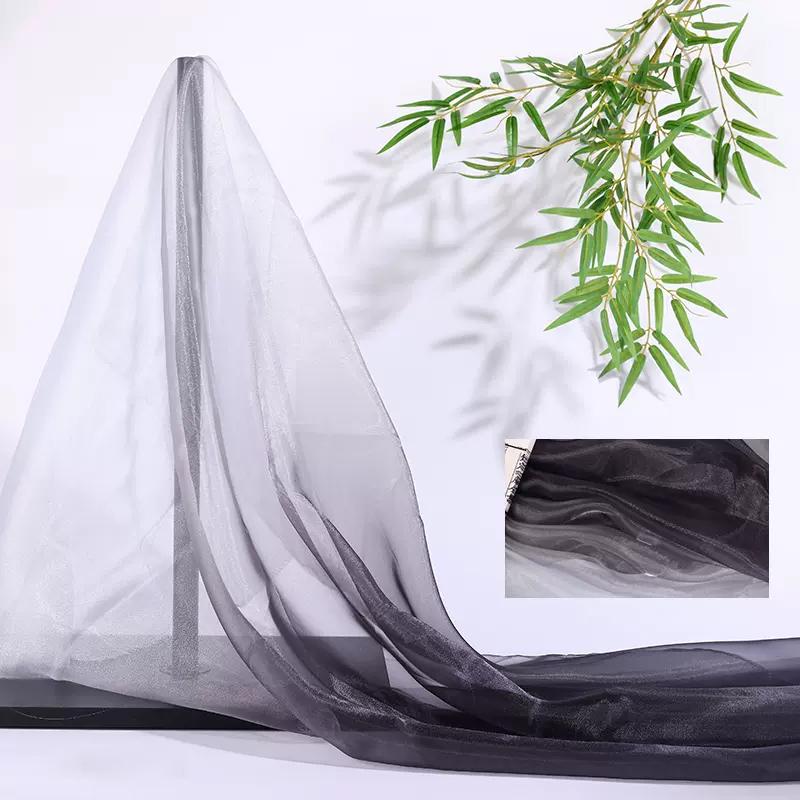 2/4/6 м цветная градиентная органза ткань прозрачная вуаль марля модная дизайнерская ткань для сценического костюма ханьфу своими руками