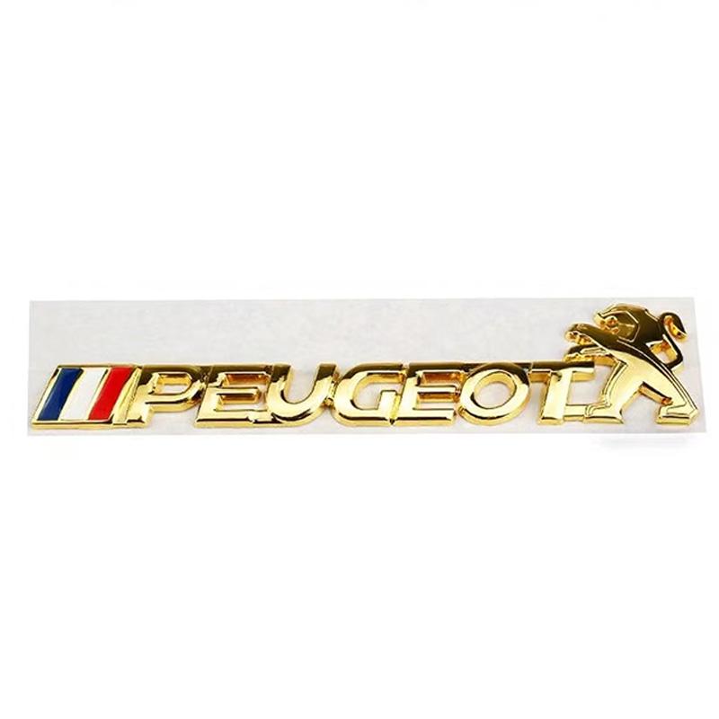 Car trunk badge logo metal sticker fender car sticker suitable for Peugeot 108 206 207 208 301 307 308 406 407 408 508 2008 3008