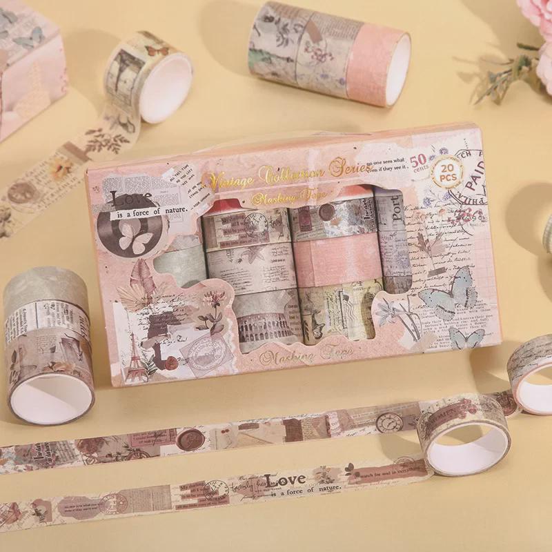 Роскошная подарочная коробка с наклейками Wheat Youth: 20 рулонов декоративной ленты для детских книжек