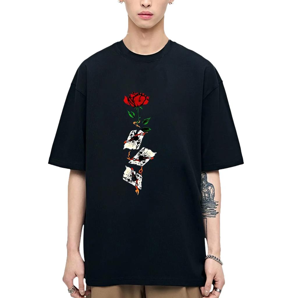 A Rose Prints Mans 100 Cotton Tee Clothing Creativity All Math Short Sleeve Fashion Casual Loose Tops New Creativity Men T Shirt
