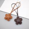 Cartoon Flower Keychain Car Keyring Bag Pendant Trendy PU Leather Hanger  Bag Ornament