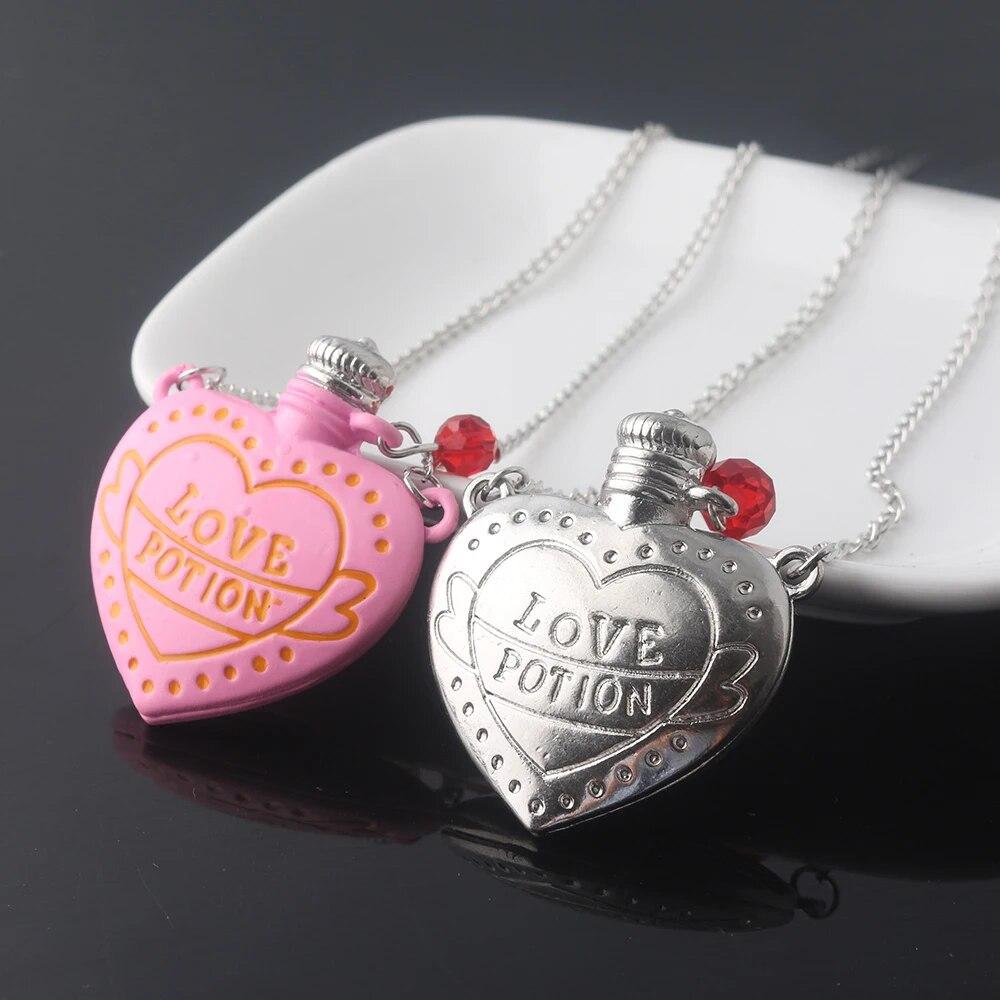 Ins хип-хоп 3D розовое ожерелье в виде бутылки с сердечком, подвеска в виде бутылки с надписью «Любовь», ожерелья для женщин и девочек, модные украшения